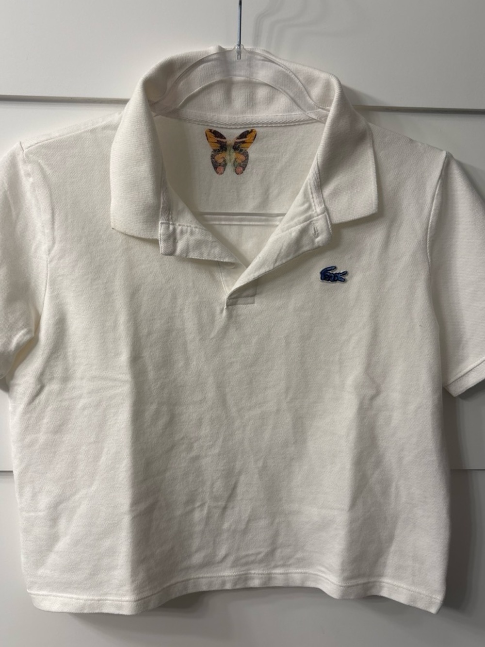 Boys Lie Off-White Polo with Blue Embroidered Logo